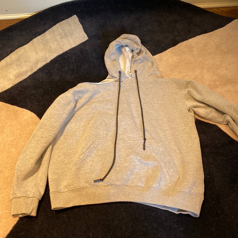 Grey Hoodie Shoulder Cut Out